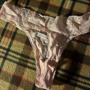 Victoria's Secret pink lace string thong